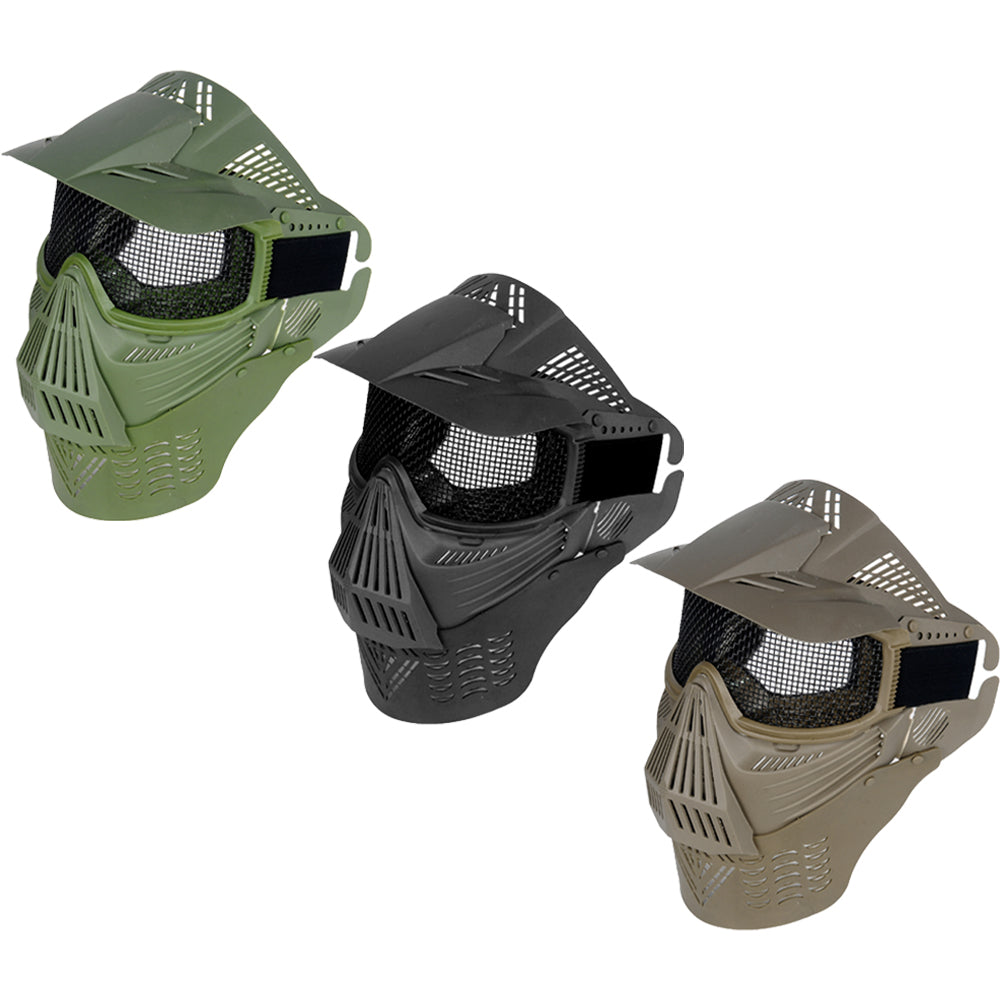 UK Arms Airsoft Tactical Full Face Mask w/ Wire Mesh Eye Protection
