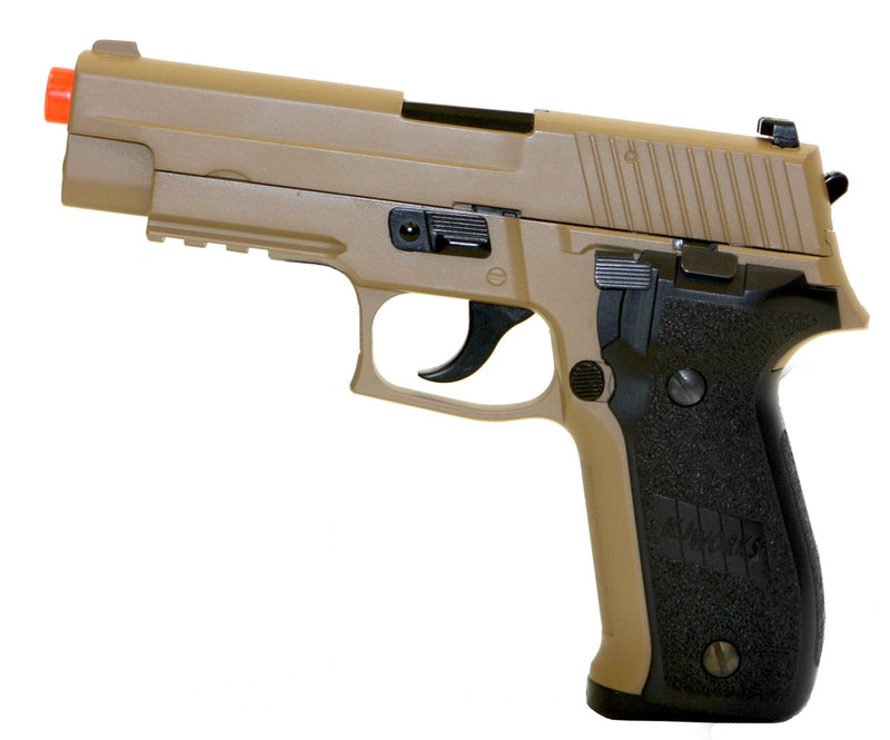 KJW Sig Sauer P226 Tactical Metal Pistol Gas Blowback Airsoft Gun Tan