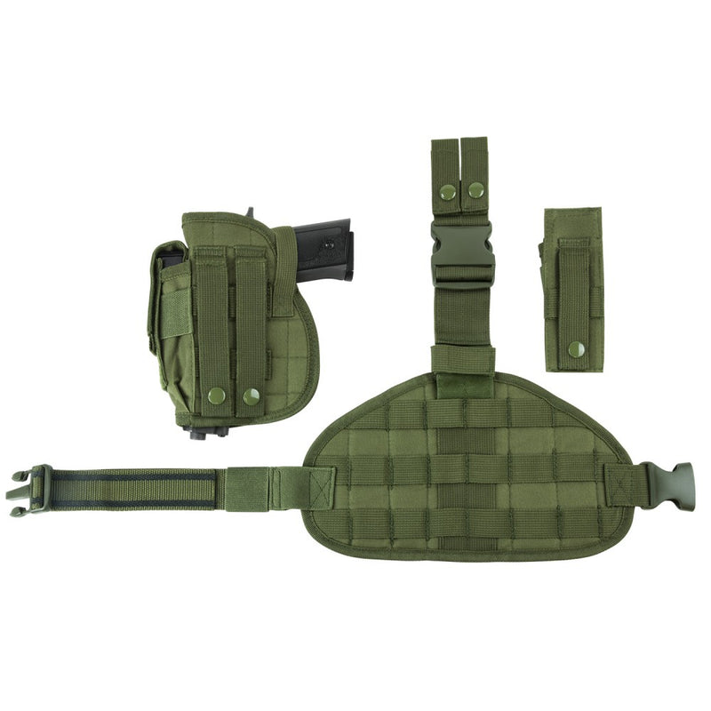 VISM Tactical Drop Leg MOLLE Panel w/ Holster & Pouches by NcSTAR