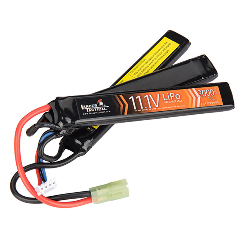 Lancer Tactical 11.1v 2000mAh 15C Tri-Panel Butterfly LiPo Airsoft Battery