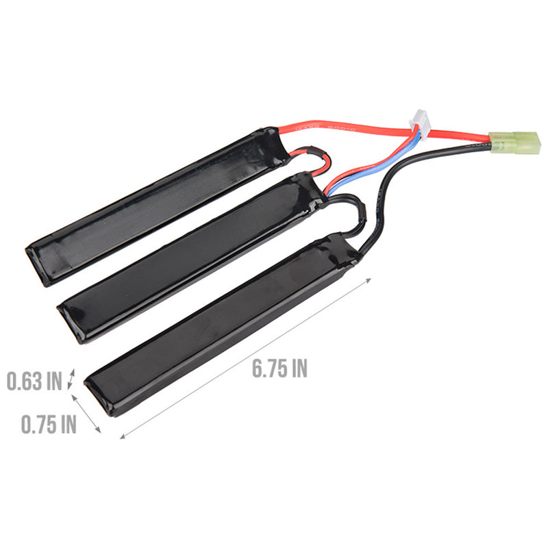Lancer Tactical 11.1v 2000mAh 15C Tri-Panel Butterfly LiPo Airsoft Battery