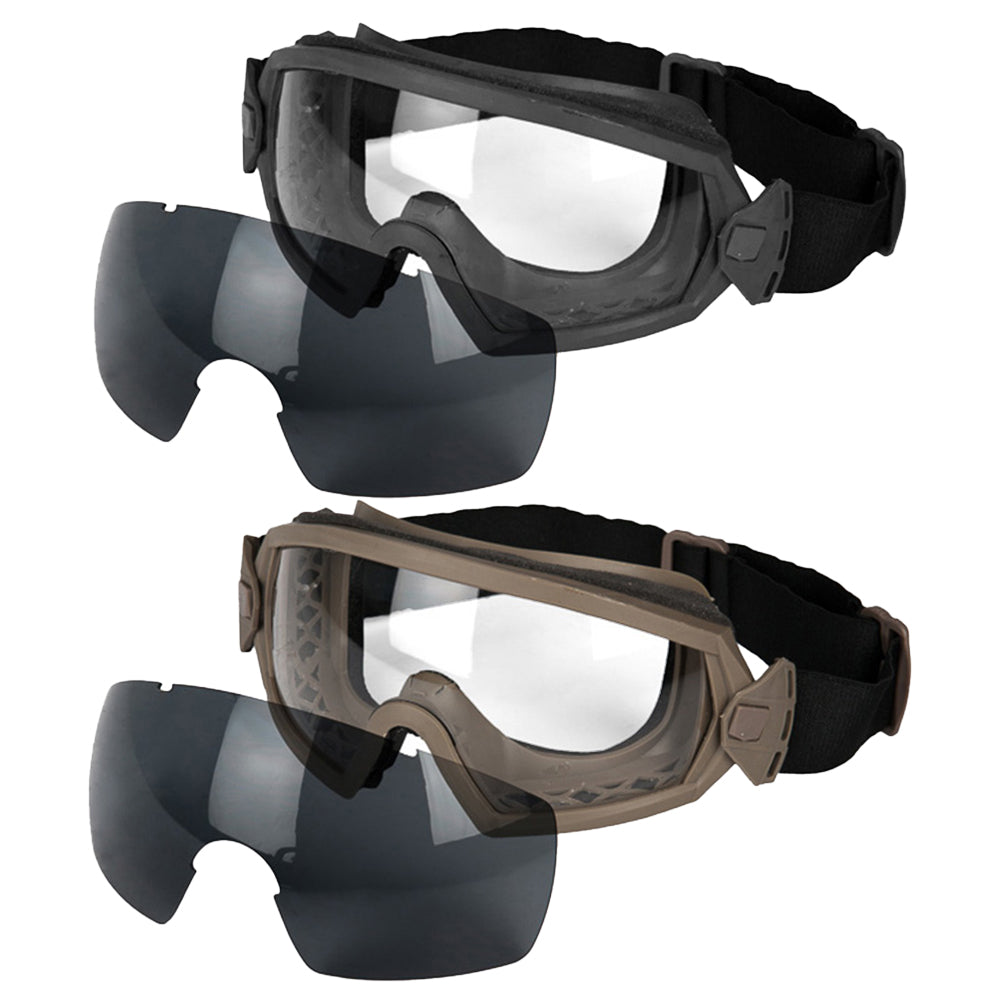 full seal airsoft goggles Lancer Tactical Regulate Style Full Seal Airsoft Goggles w/ 2 Lenses
