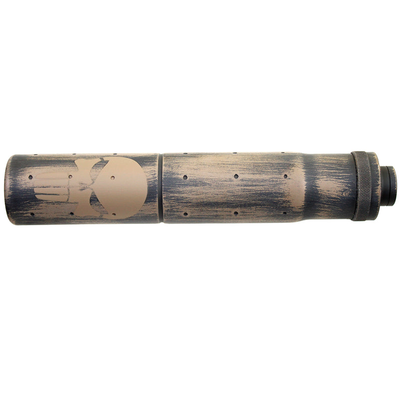 ANM Cerakote Custom 14mm CCW Airsoft Gun Barrel Extensions - Battleworn Punisher Tan