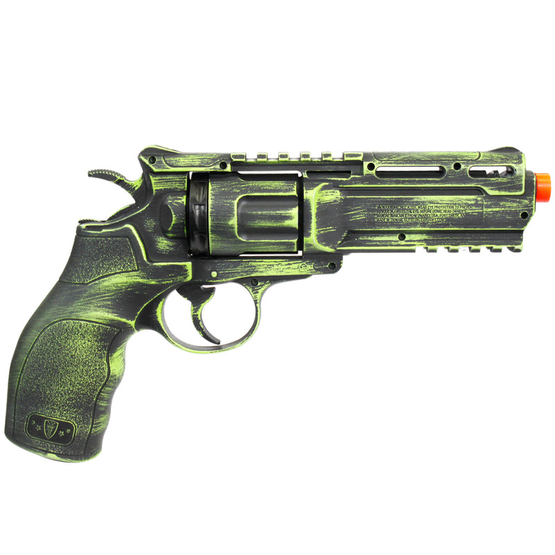 ANM CUSTOMS Cerakote Elite H8R Co2 Powered Airsoft Revolver - Battle Worn Biohazard
