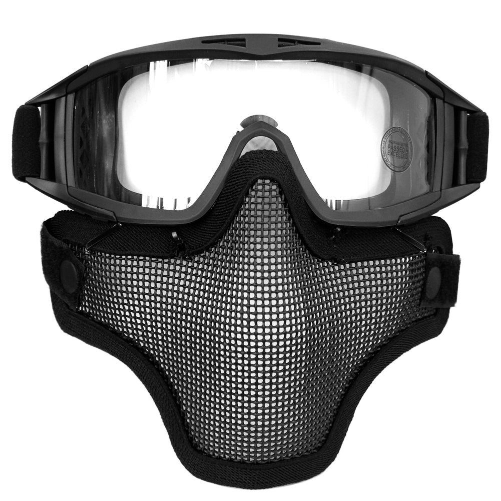 Bravo Airsoft Tactical Gear: V4 Strike Metal Mesh Face Mask with Ear P —  Echo1 USA