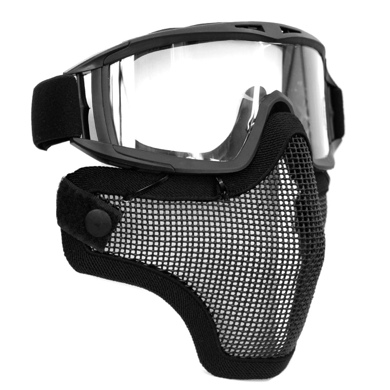 ANM Tactical Airsoft Lower Face Mesh Mask & Goggle Combo Set