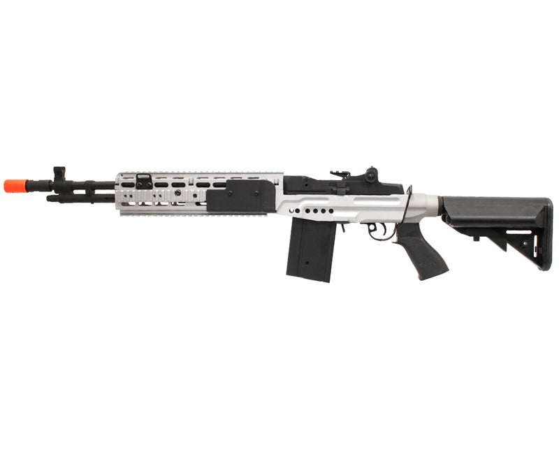 CYMA Full Metal M14 EBR RIS Airsoft Sniper Rifle AEG - Silver