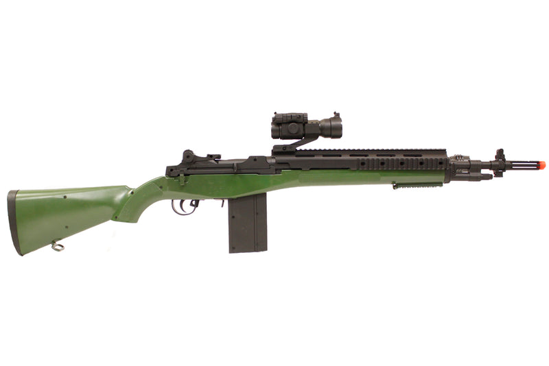 TSD M14 SOCOM RIS Airsoft Spring Sniper Rifle with Red Dot - OD Green