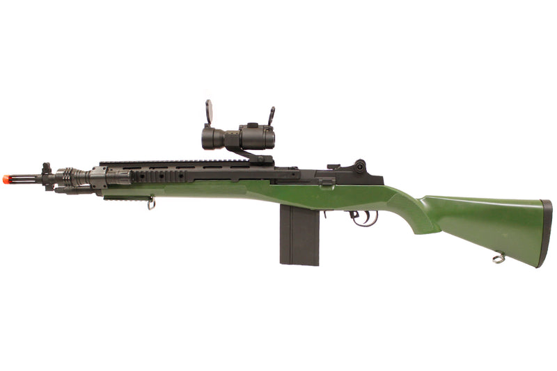 TSD M14 SOCOM RIS Airsoft Spring Sniper Rifle with Red Dot - OD Green