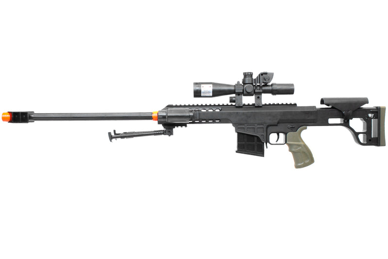 UKARMS M82 Spring Airsoft Sniper Rifle w/ Flashlight, Laser & Bipod