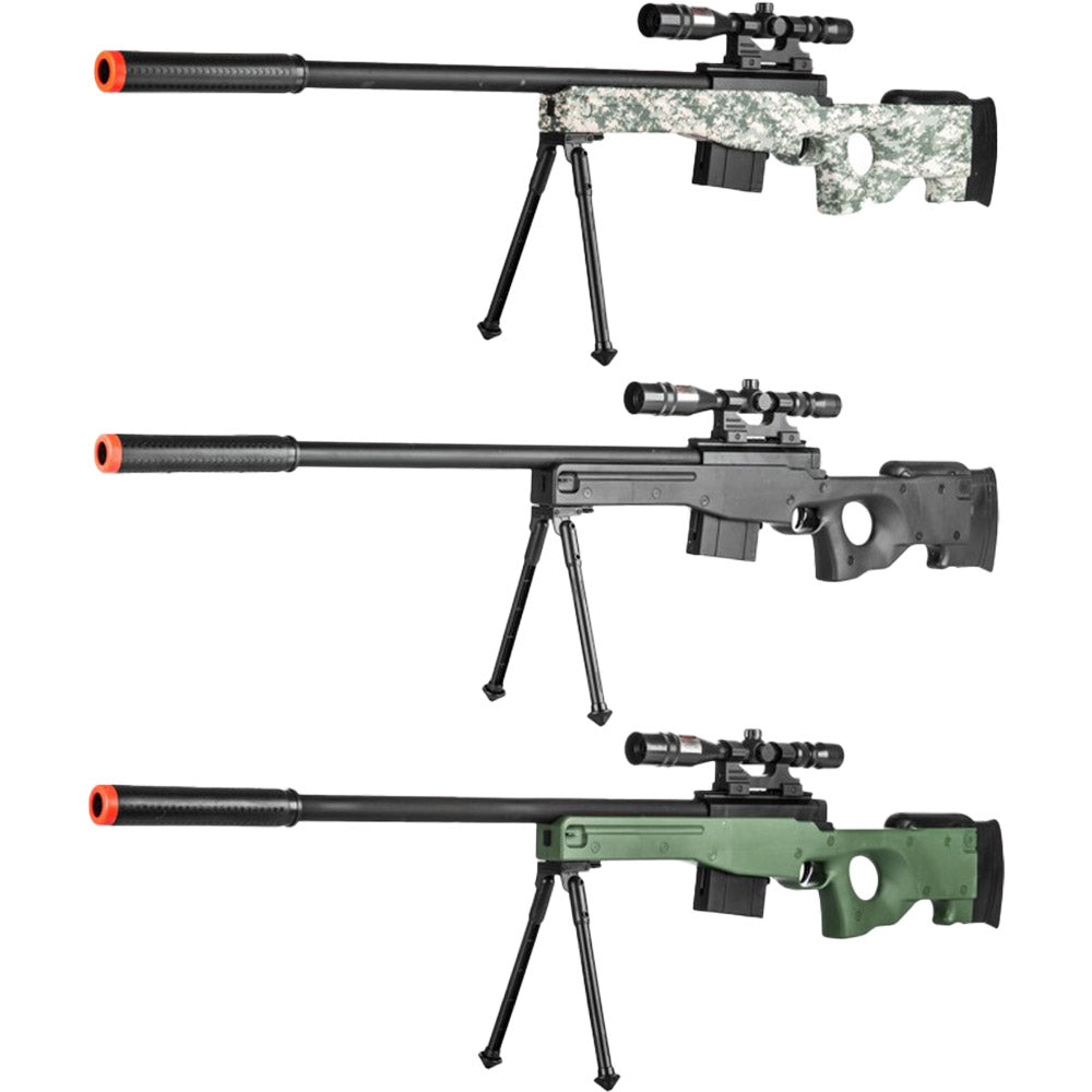 CYMA Airsoft MK51 Replica Bolt Action Sniper Rifle scale 1:1 w/bipod Scope  BLACK