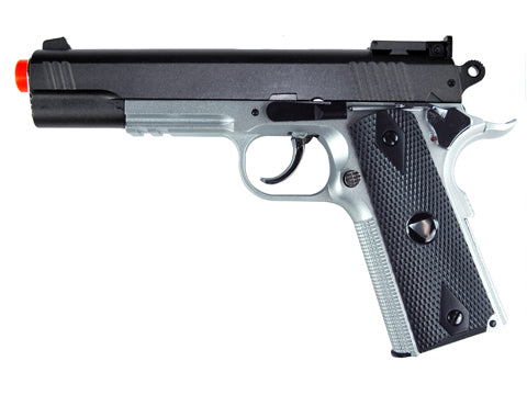 TSD M1911 Tactical Airsoft Spring Pistol - Black and Silver