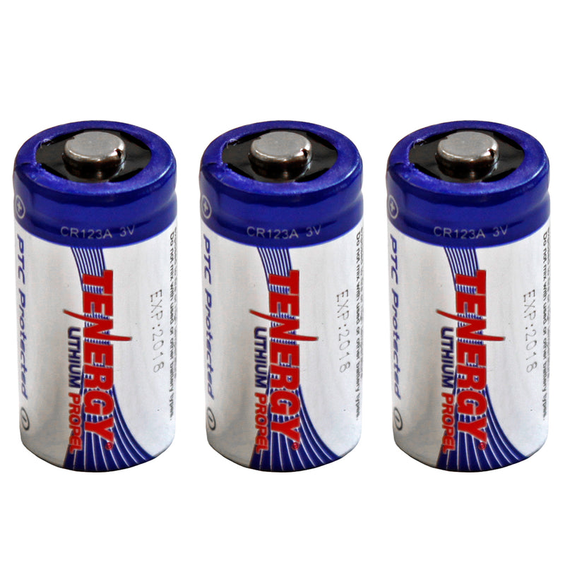 Tenergy High Performance CR123A 3V Lithium Battery - 3 Pack