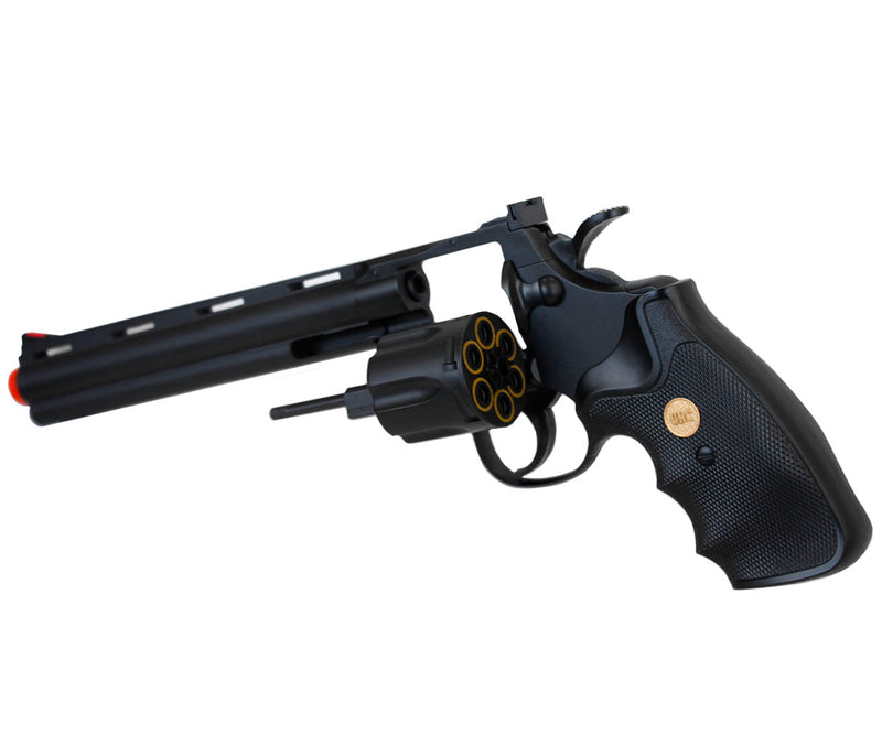 TSD 8" Spring Powered Airsoft Revolver by UHC - Black