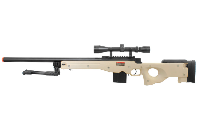 WELL L96 AWP Bolt Action Airsoft Sniper Rifle w/ Scope & Bipod - Tan