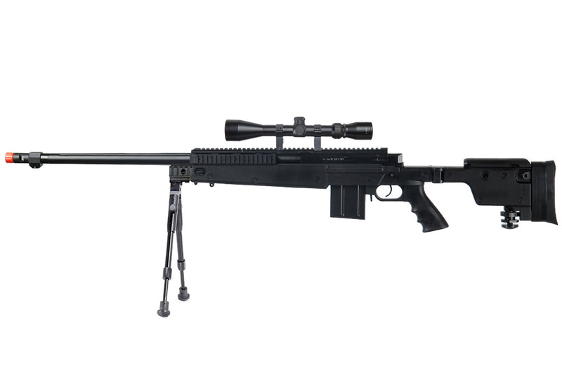WELL VSR-10 Custom Bolt Action Airsoft Sniper Rifle w/ Scope & Bipod