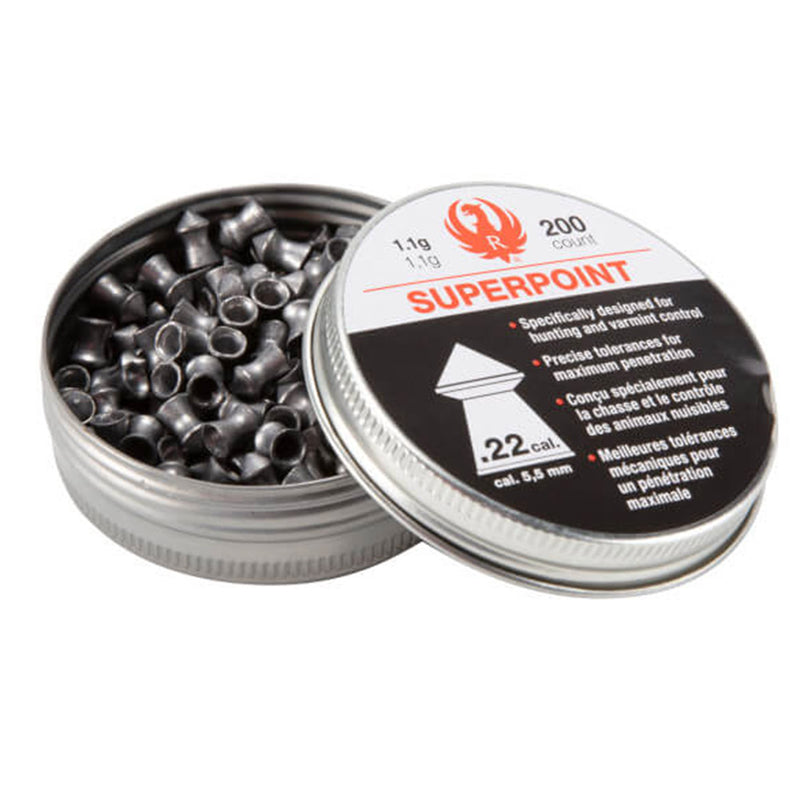RUGER 200rd Impact .22 Cal Super Points Pointed Pellets