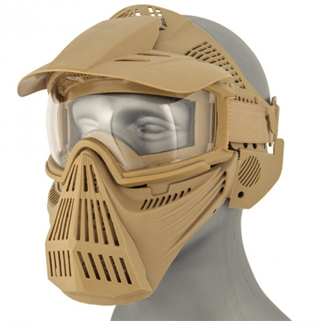 UKARMS Airsoft Full Face Mask with Goggles Lens Protection