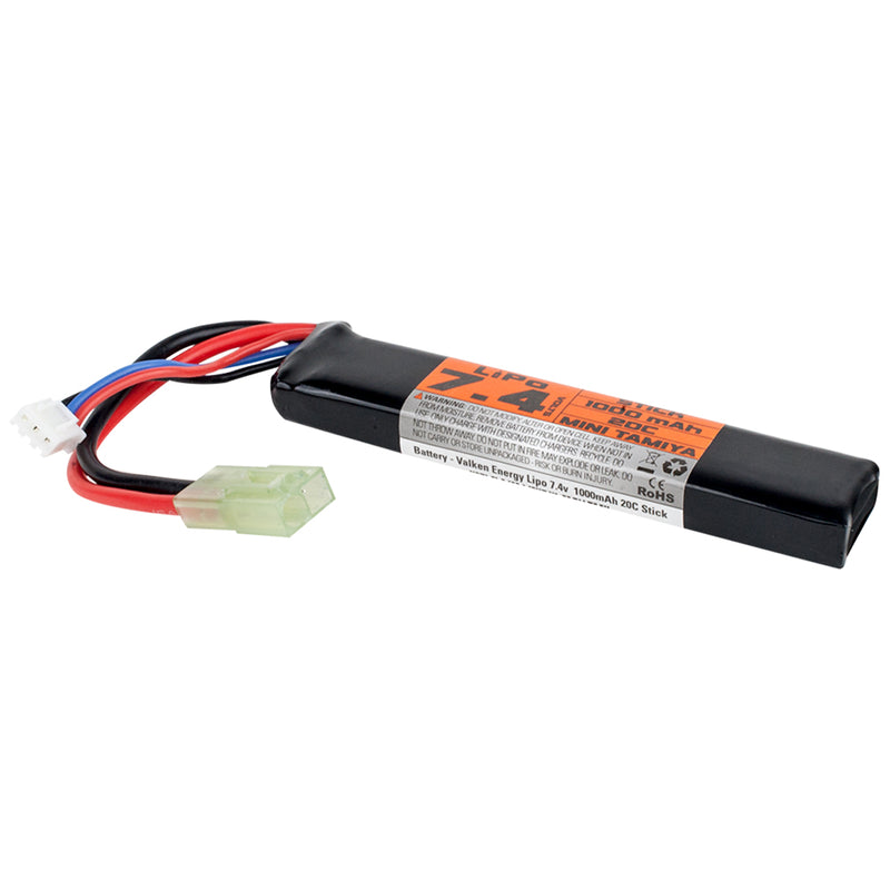 Valken Energy 7.4v 1000mAH 30C Stick Type LIPO Airsoft AEG Battery