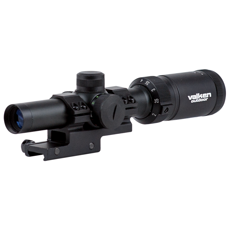 Valken Tactical 1-4x20 Variable Zoom Illuminated Red/Green Short Dot Rifle Scope w/ Mount
