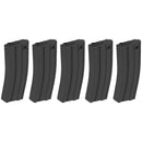 Valken V-TAC M4 / M16 140rd Polymer Airsoft Gun AEG Mid-Cap Magazine - Black / 5 Pack