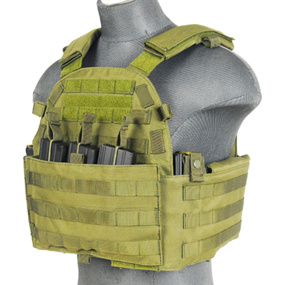 Lancer Tactical 69T4 MOLLE Plate Carrier Vest w/ Triple Mag Pouch