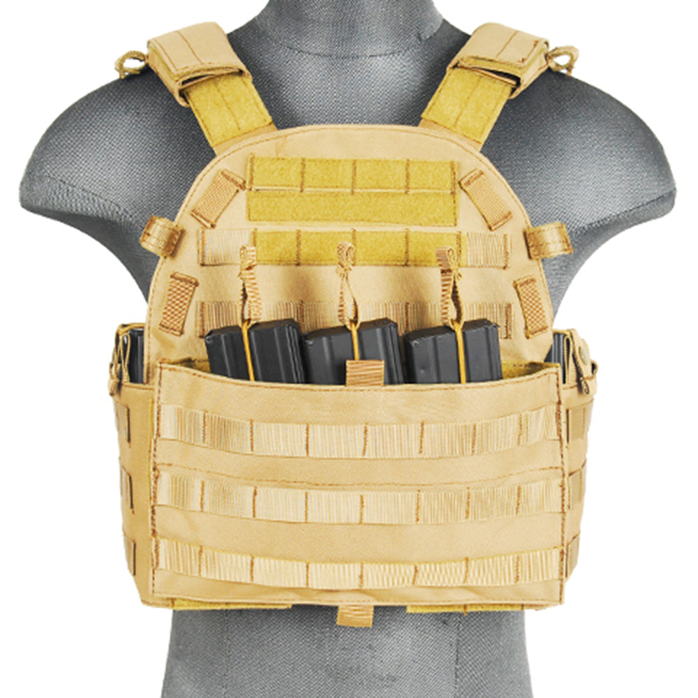 Lancer Tactical 69T4 MOLLE Plate Carrier Vest w/ Triple Mag Pouch