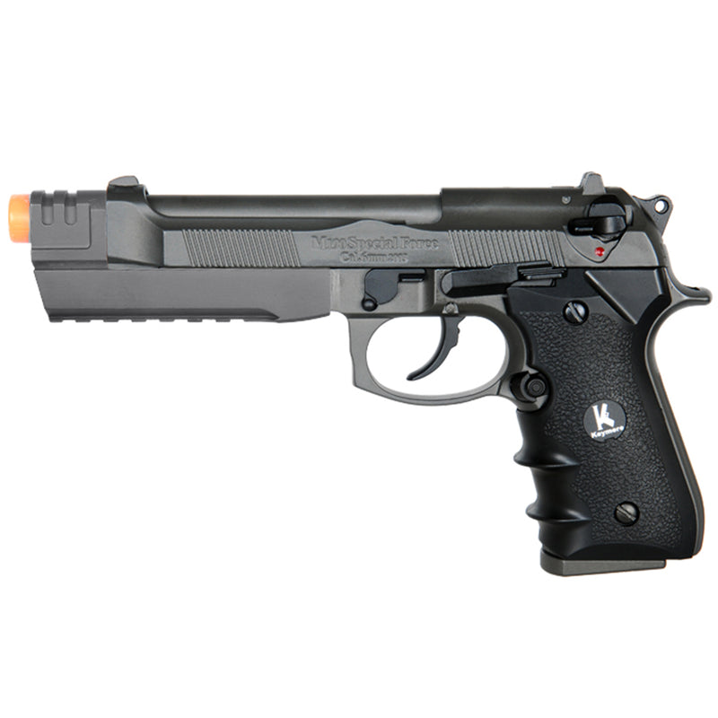 HFC Full Metal M9 FULL AUTO GBB Airsoft Pistol w/ Railed Compensator