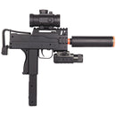 Double Eagle MAC 11 Tactical Spring Airsoft Gun w/ Flashlight, Laser & Sight