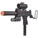 Double Eagle MAC 11 Tactical Spring Airsoft Gun w/ Flashlight, Laser & Sight
