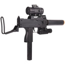 Double Eagle MAC 11 Tactical Spring Airsoft Gun w/ Flashlight, Laser & Sight