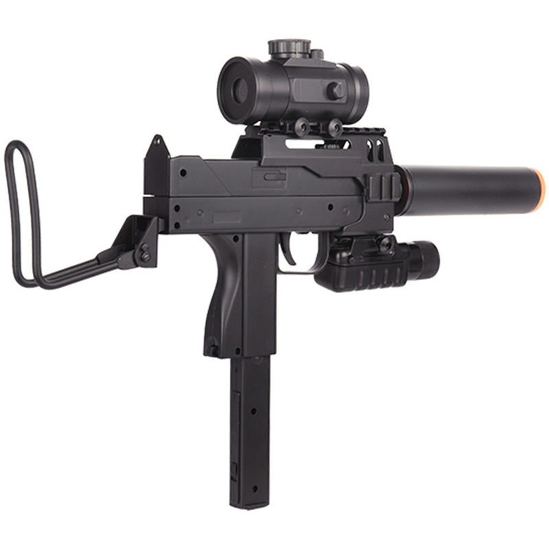 Double Eagle MAC 11 Tactical Spring Airsoft Gun w/ Flashlight, Laser & Sight