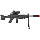 UKARMS P2338 SAW Spring Airsoft Rifle w/ Scope, Laser & Drum Mag