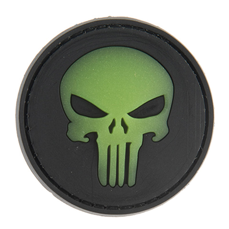 G-FORCE Round Punish Skull Glow-in-the-Dark Hook & Loop Tactical PVC Patch
