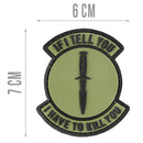 G-FORCE If I Tell You... Hook & Loop Tactical Airsoft PVC Morale Patch
