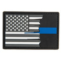 G-FORCE Tattered Blue Line US Flag Hook & Loop Tactical PVC Morale Patch