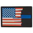 G-FORCE Tattered Blue Line US Flag Hook & Loop Tactical PVC Morale Patch