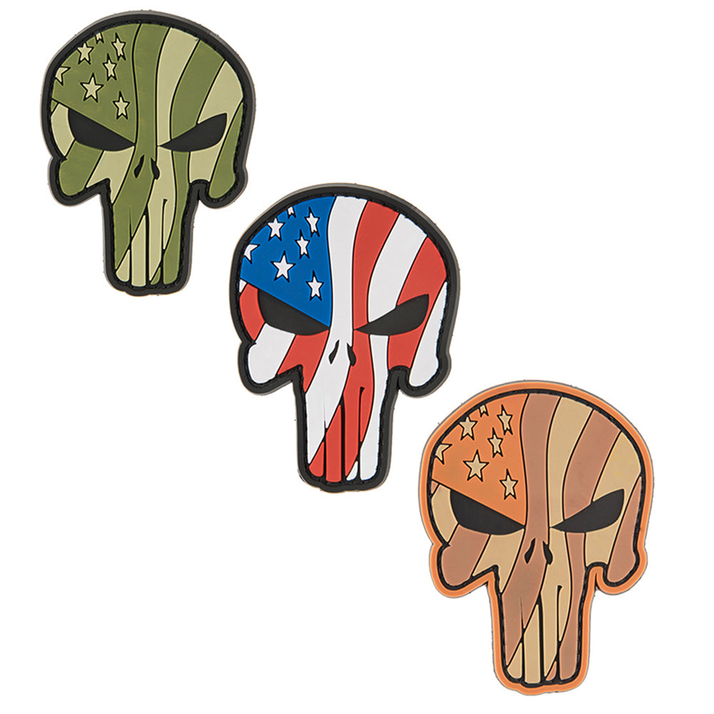 G-FORCE US Flag Punisher Skull Hook & Loop PVC Morale Patch ...