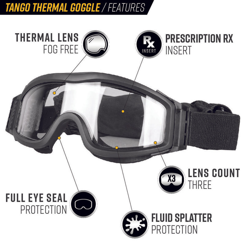 Valken Tactical TANGO Thermal Full Seal Airsoft Goggle Set