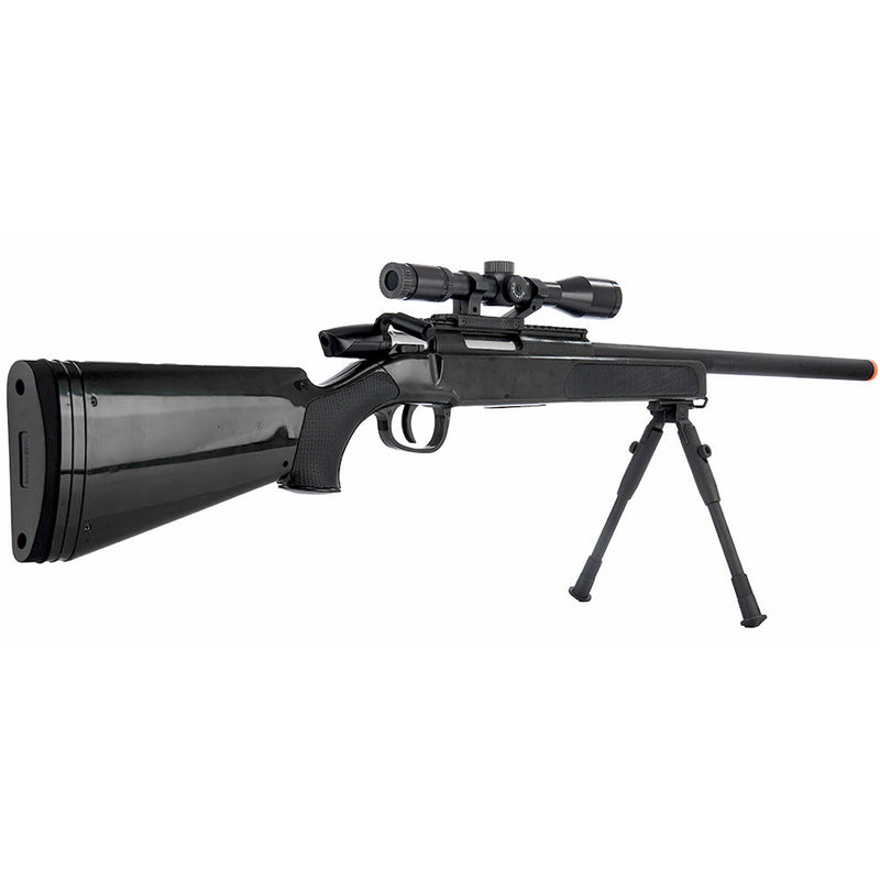 UKARMS MK51 Bolt Action Airsoft Sniper Rifle w/ Red Dot Sight & Bipod
