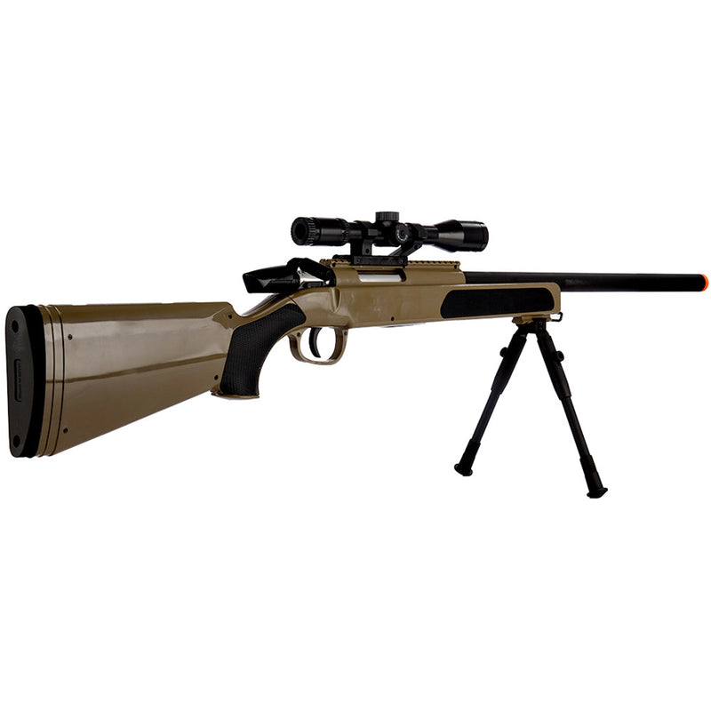 UKARMS MK51 Bolt Action Airsoft Sniper Rifle w/ Red Dot Sight & Bipod