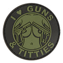Lancer Tactical "Guns & Titties" Hook & Loop Airsoft PVC Morale Patch