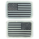Lancer Tactical Rubber PVC US Flag Hook & Loop Patches Set