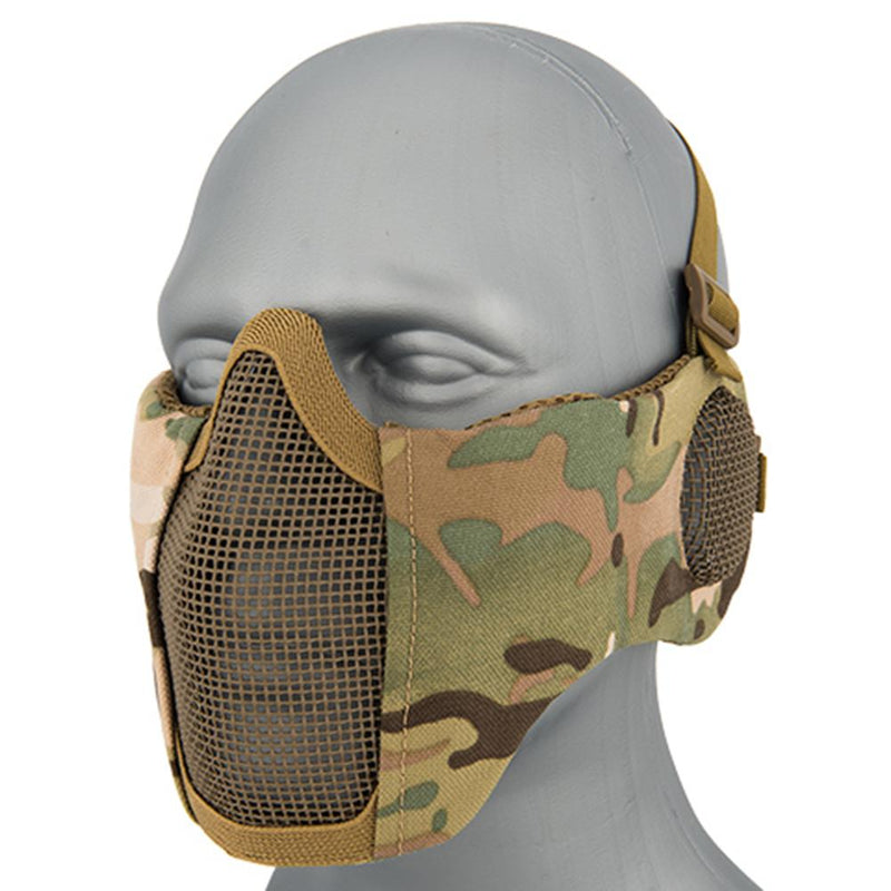 Lancer Tactical Elite Lower Face Steel Mesh Mask w/ Ear Protection by WOSPORT