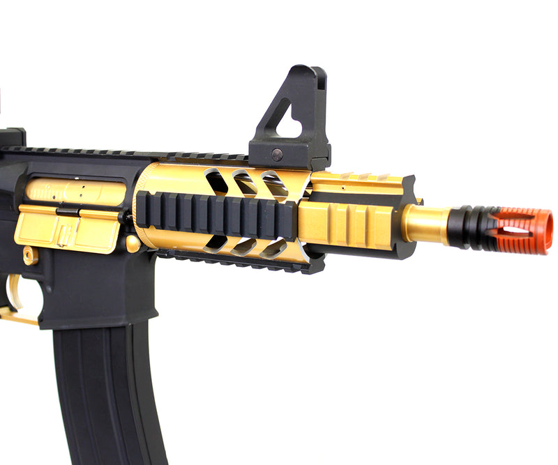 ANM CUSTOMS Cerakote Classic Army M15A4 RIS CQB PDW Airsoft Gun AEG Rifle - Gold Trim