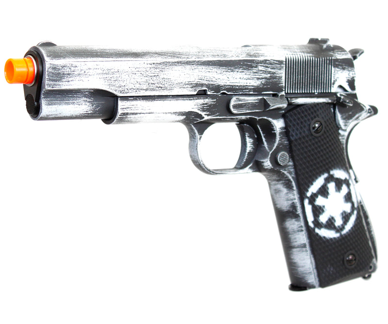 ANM CUSTOMS Cerakote M1911 A1 Gas Blowback Airsoft Pistol by WE Tech - Battle Worn Imperial