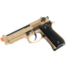 ANM Cerakote Custom KWA M9 Tactical PTP Gas Blowback Airsoft Pistol - Dark Earth