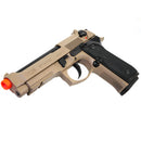 ANM Cerakote Custom KWA M9 Tactical PTP Gas Blowback Airsoft Pistol - Dark Earth