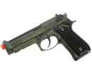 ANM CUSTOMS Cerakote KWA M9 Tactical PTP Gas Blowback Airsoft Pistol - OD Green