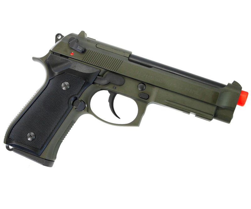 ANM CUSTOMS Cerakote KWA M9 Tactical PTP Gas Blowback Airsoft Pistol - OD Green